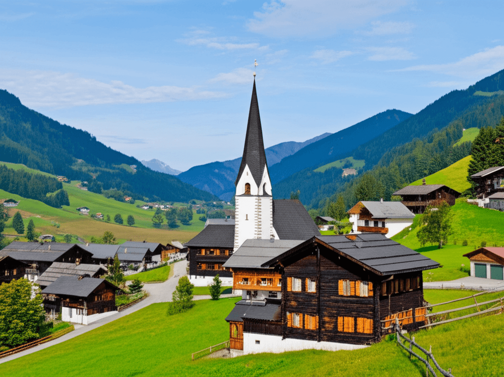 Traditionelles Walliser Dorf im Goms